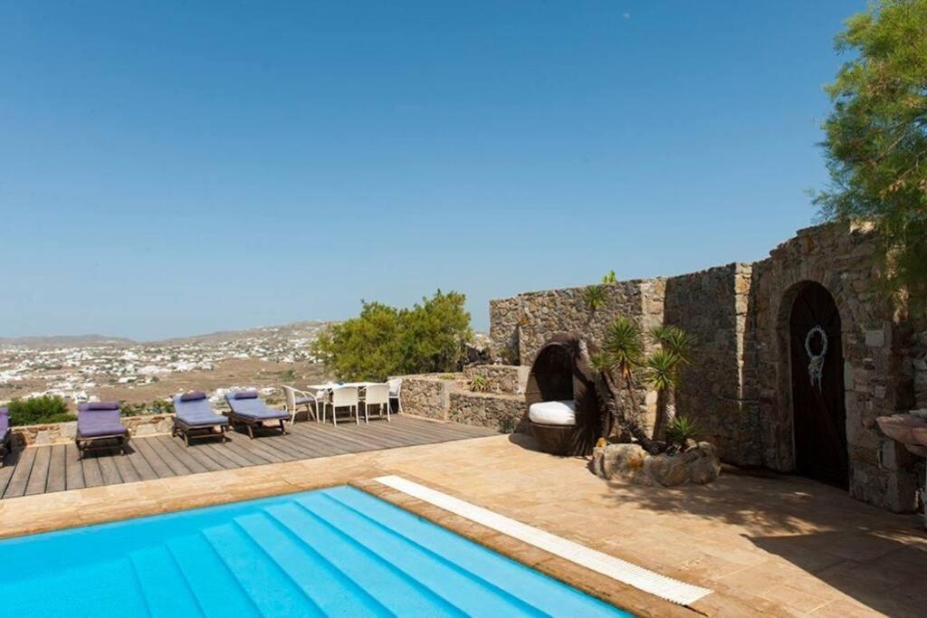 Dreamy Boho 5Bed Villa With Pool And Ocean View Mykonos Town 외부 사진
